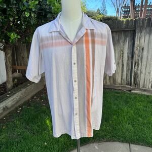 The North Face Shirt Mens XL Brown Geometric Short Sleeve Button Up A5 *FLAWS*